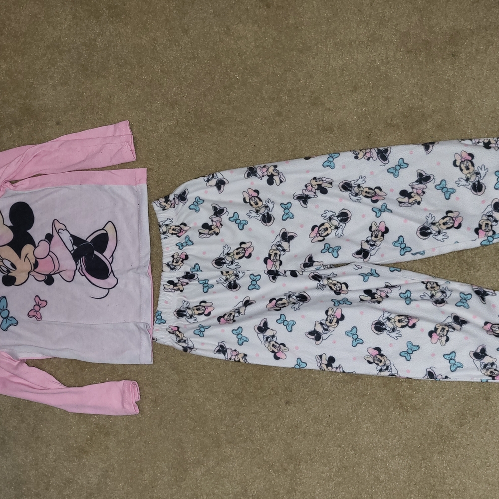 Disney Minnie Mouse Pink and White Kids Pajamas